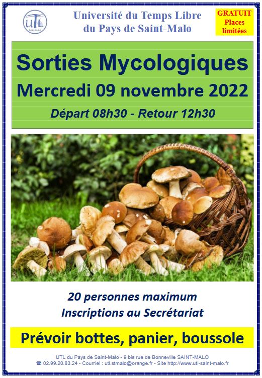 Mercredi 9 novembre 2022 - Sortie mycologique