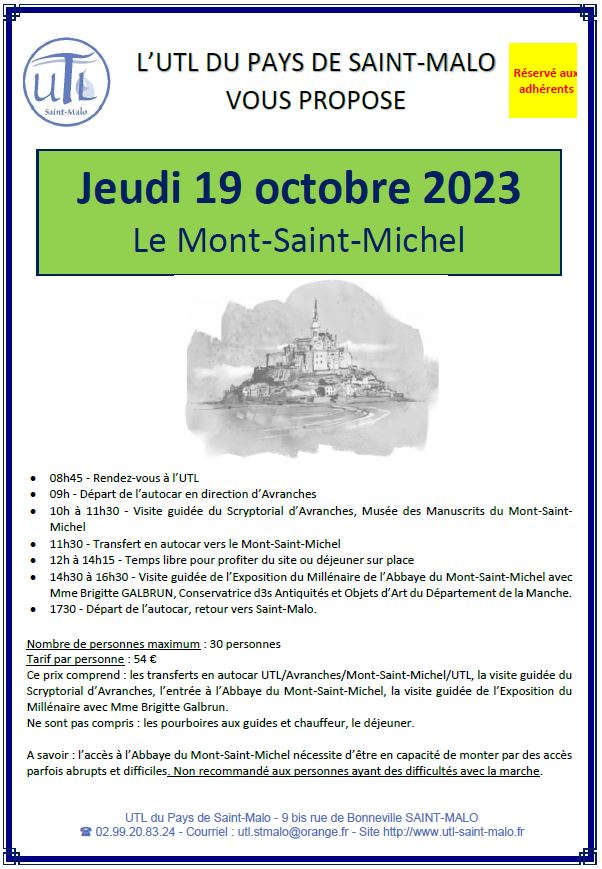 Jeudi 19 octobre - sortie