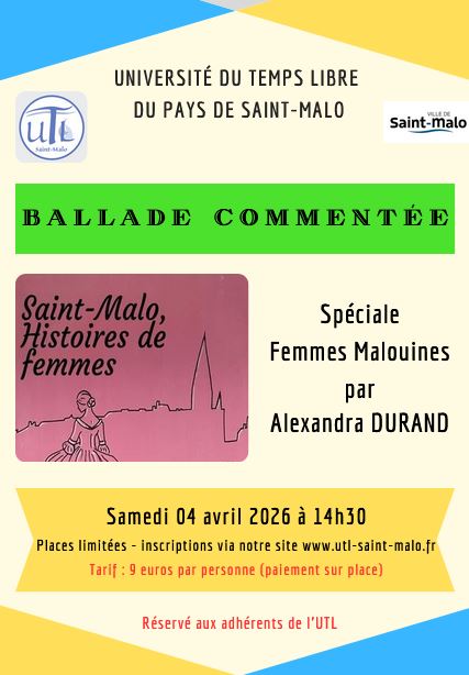 Samedi 04 avril 2026 Ballade commentée spéciale Femmes Malouines 2
