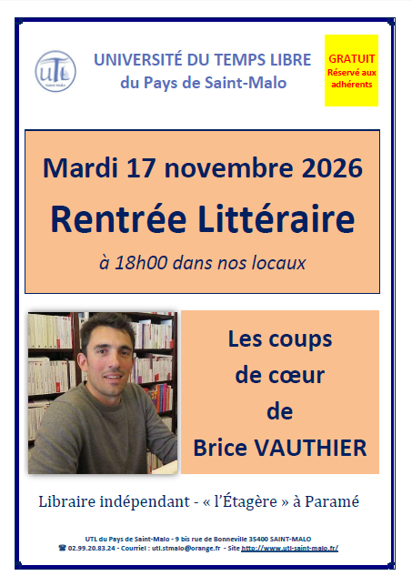 Mardi 17 novembre 2026 - Rentrée Littéraire