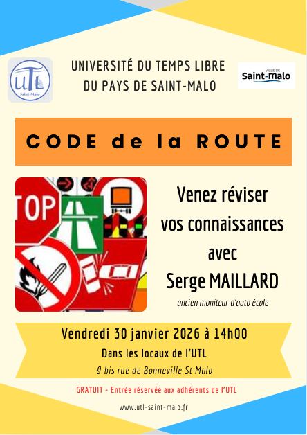 Vendredi 30 janvier 2026 - Code de la route