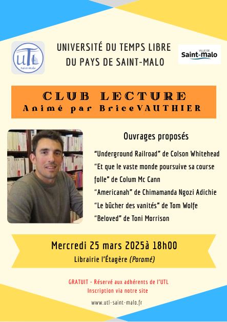 Mercredi 25 mars 2026 - Club de Lecture