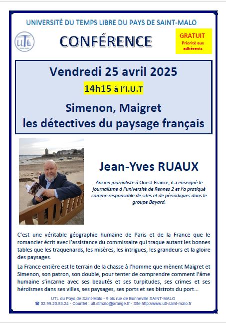 Vendredi 25 avril - Conférence