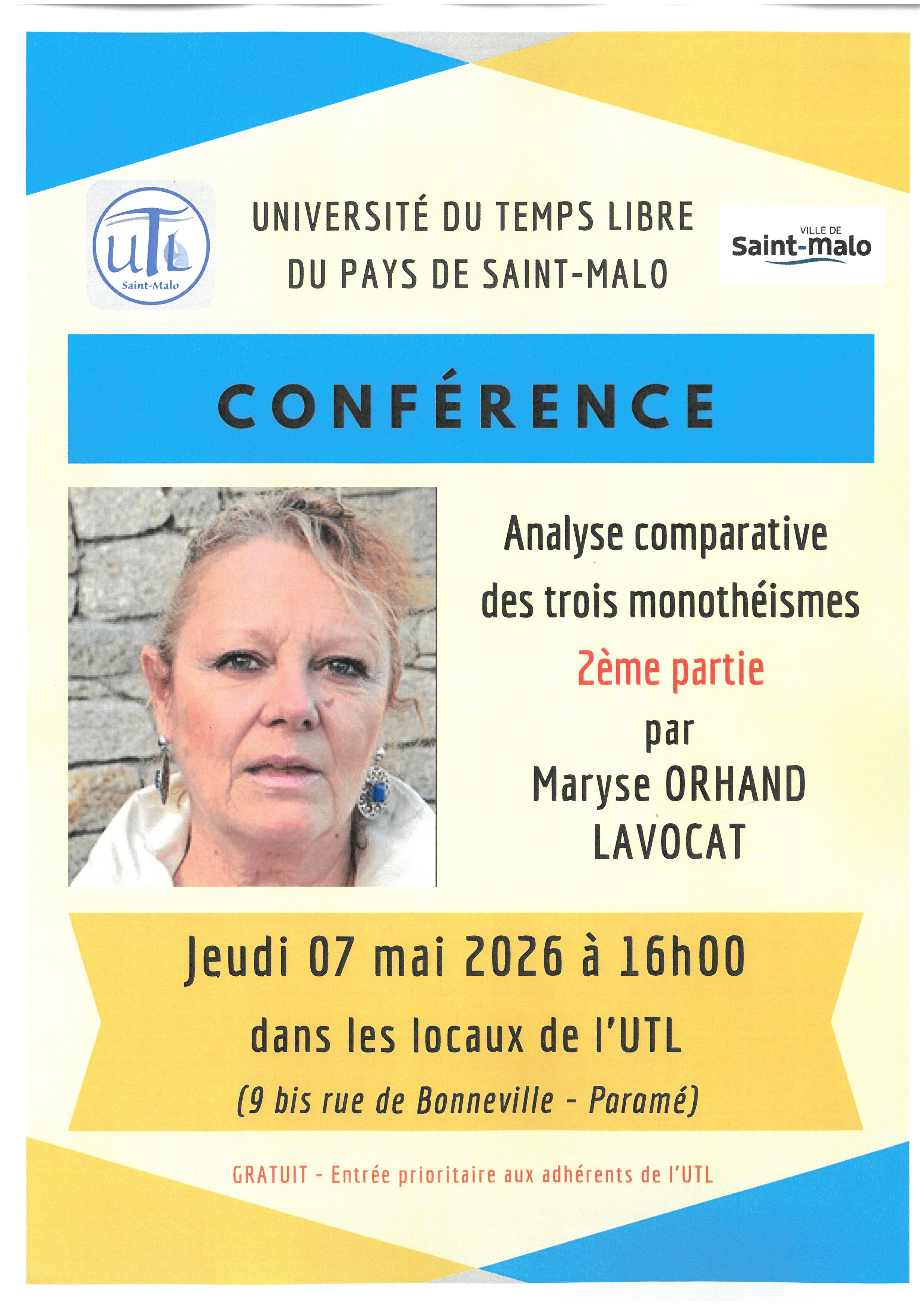 Jeudi 07 mai 2026 - 2ème partie de la Conférence du 16 avril 2026