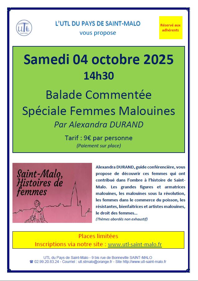 Balade commentée spéciale Femmes Malouines