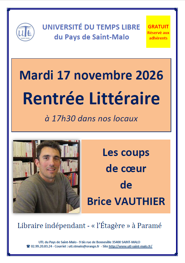 Mardi 17 novembre 2026 - Rentrée Littéraire